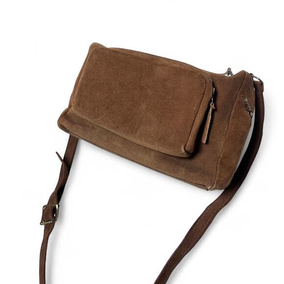 Vintage 70s USA made Leather Suede Boho Handbag Purse Bag Satchel